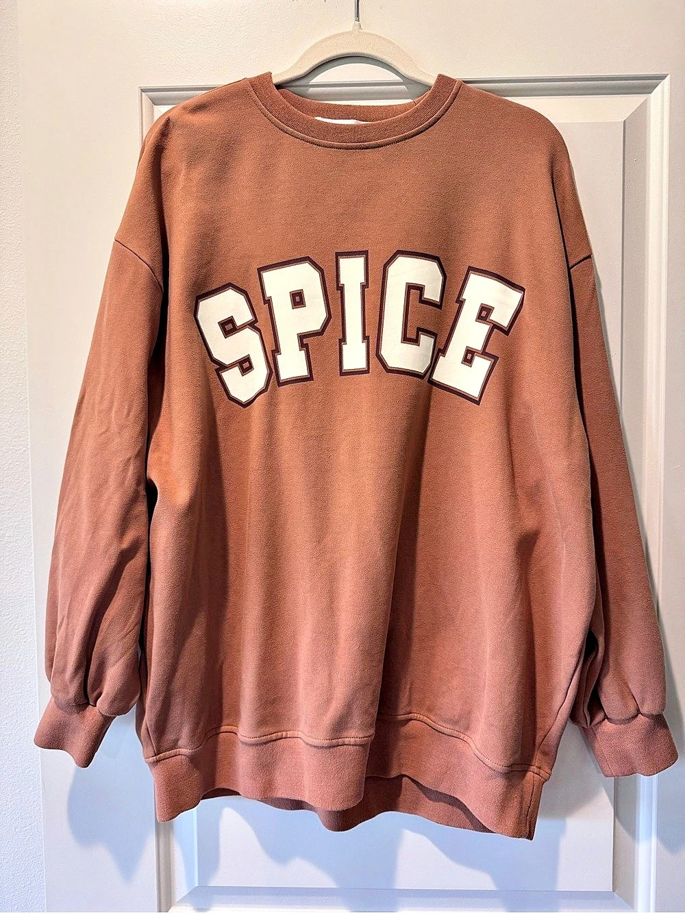 Rachel Parcell Graphic Oversized 🎃 “Spice” Sweatshirt in Brown Size Small
